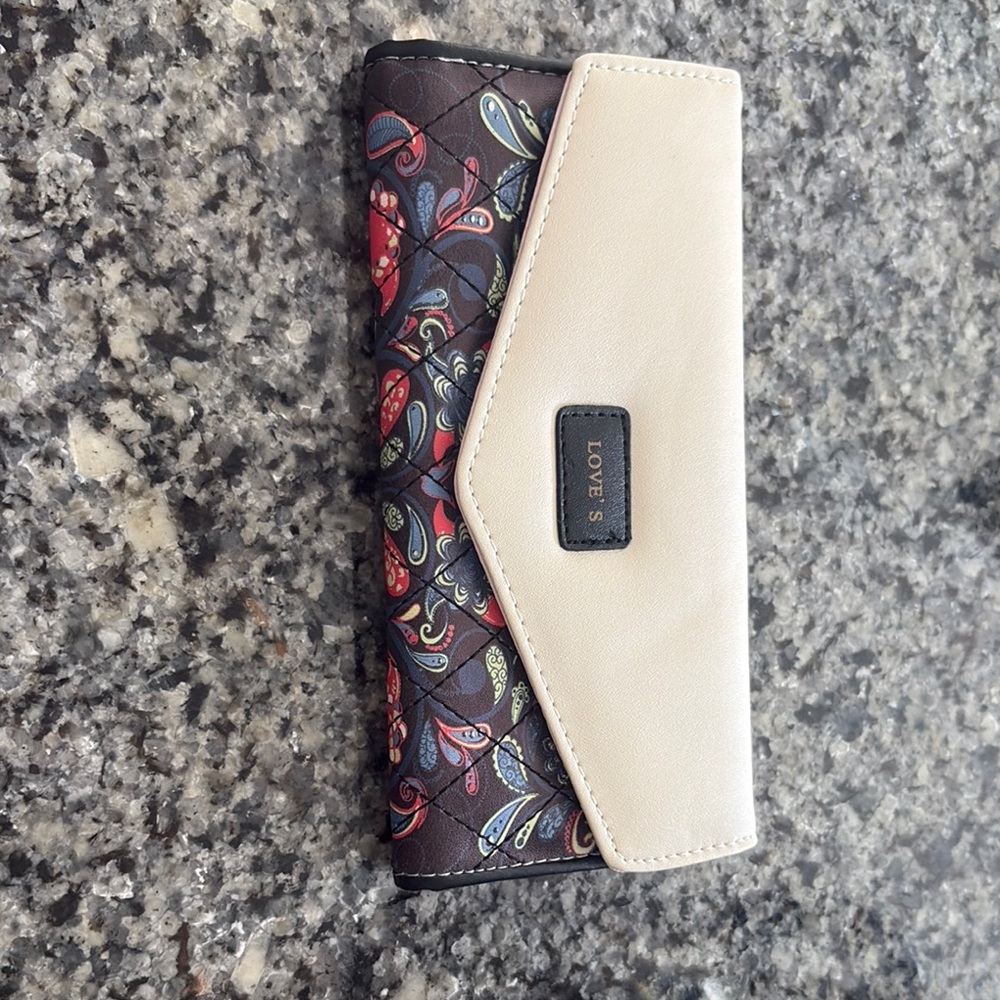 Love Cream and Black Women's Clutch